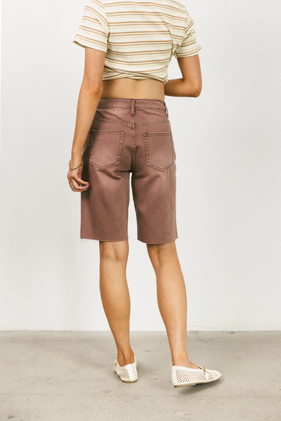 Marlene Denim Shorts in Mauve - FINAL SALE sold by bohme product image thumbnail 3