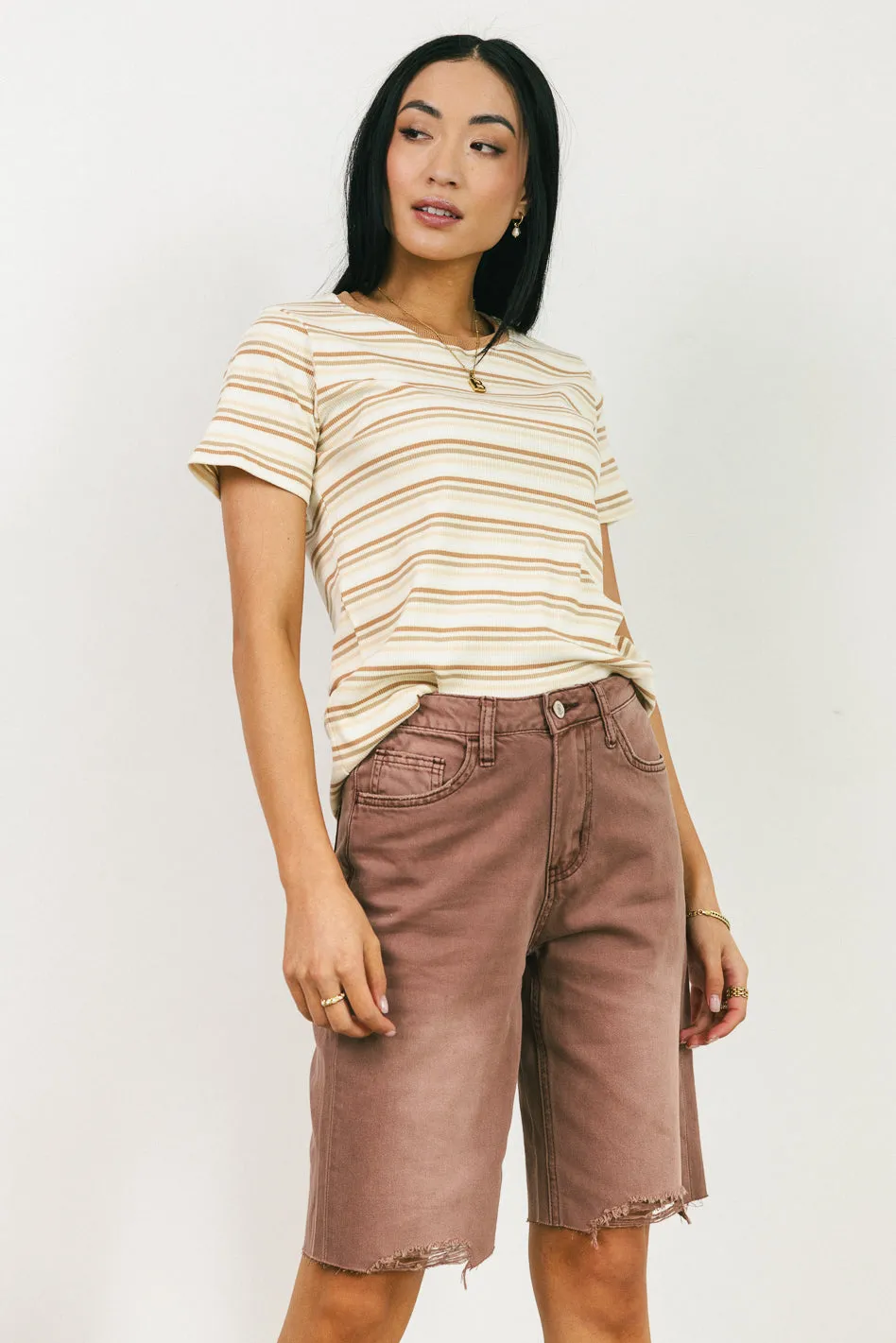 Marlene Denim Shorts in Mauve - FINAL SALE sold by bohme product image thumbnail 2