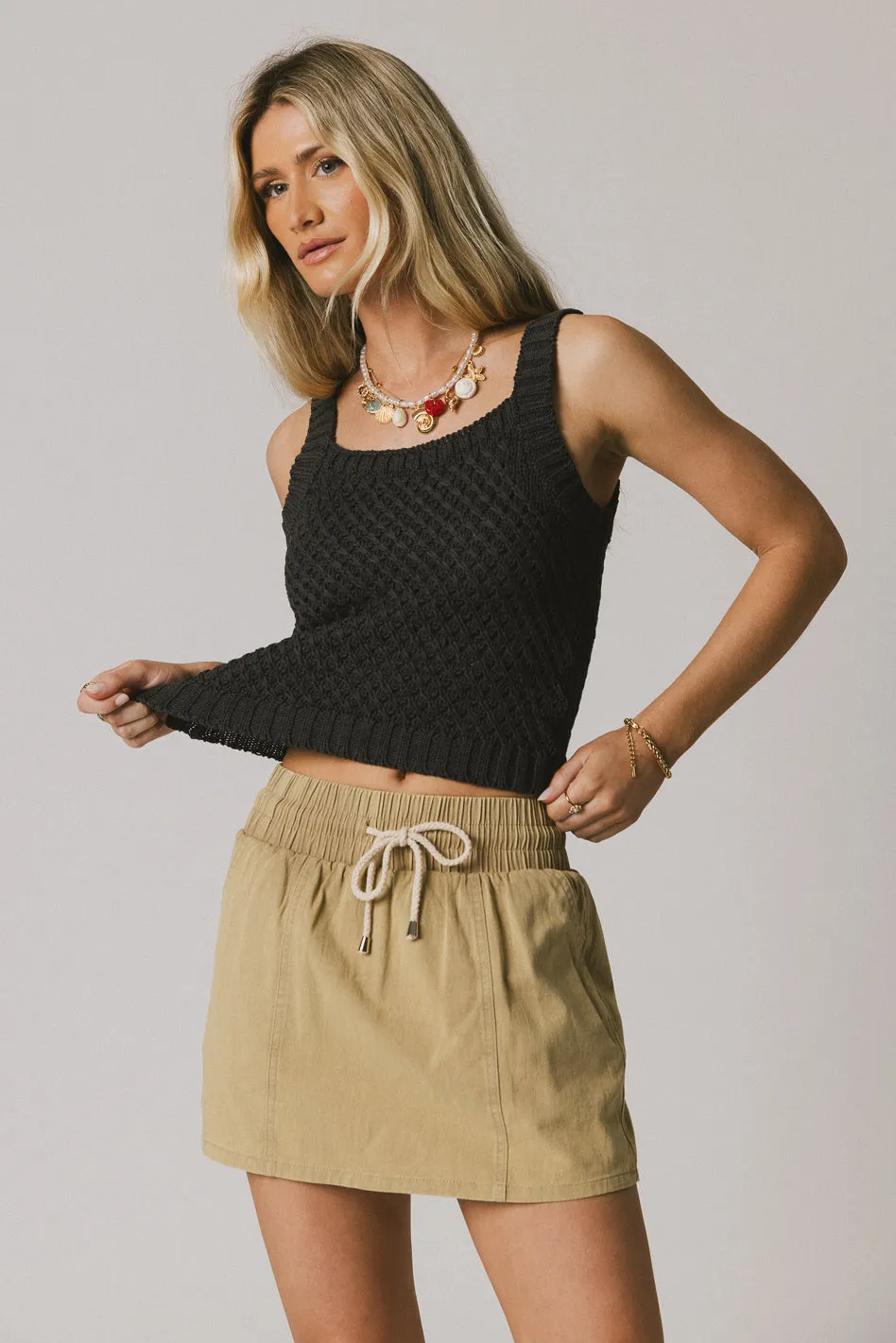 Luna Knit Tank Top in Grey - FINAL SALE sold by bohme
