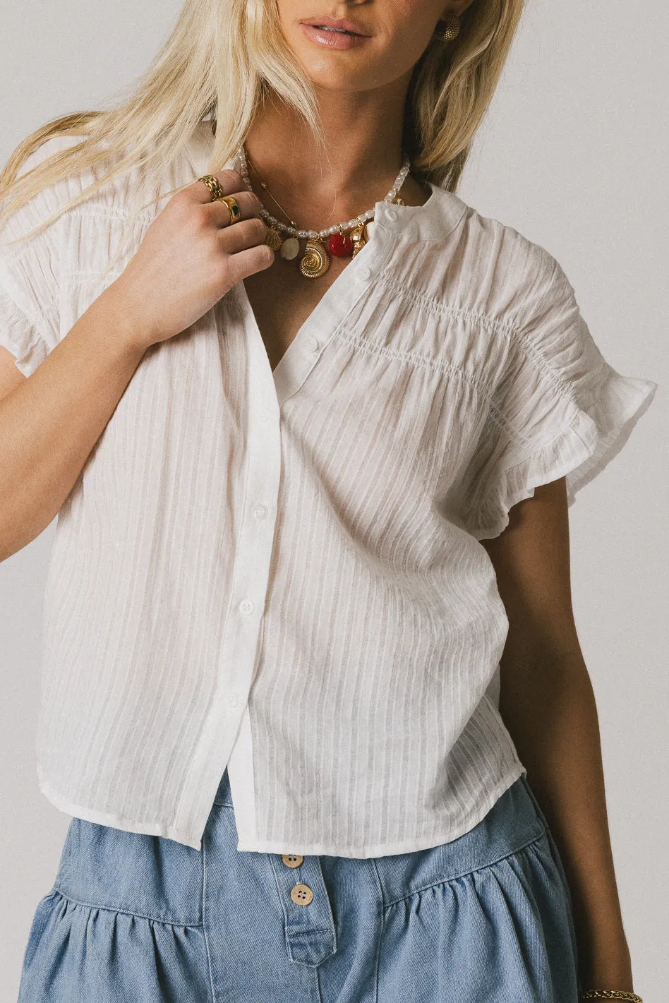 Kaytee Striped Top in White - FINAL SALE sold by bohme product image thumbnail 2