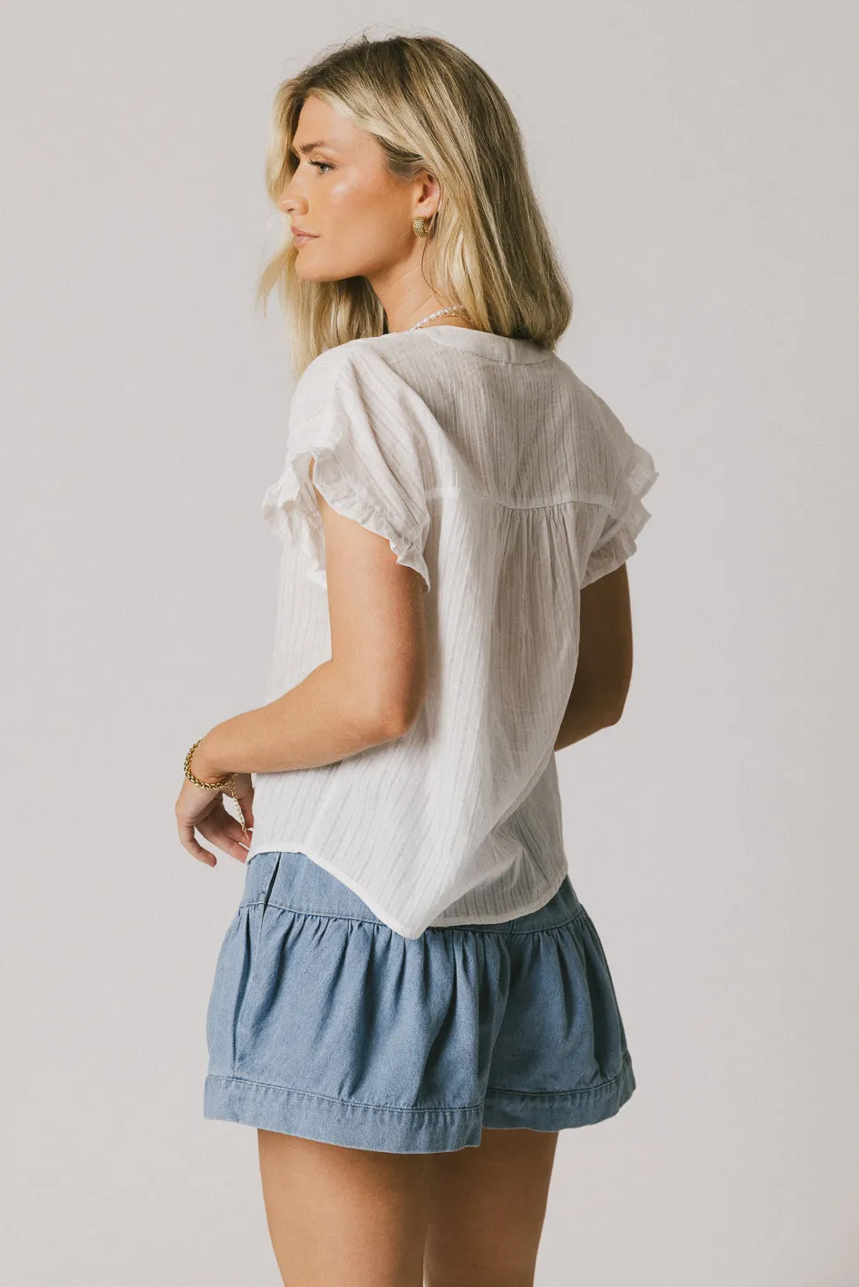Kaytee Striped Top in White - FINAL SALE sold by bohme product image thumbnail 5