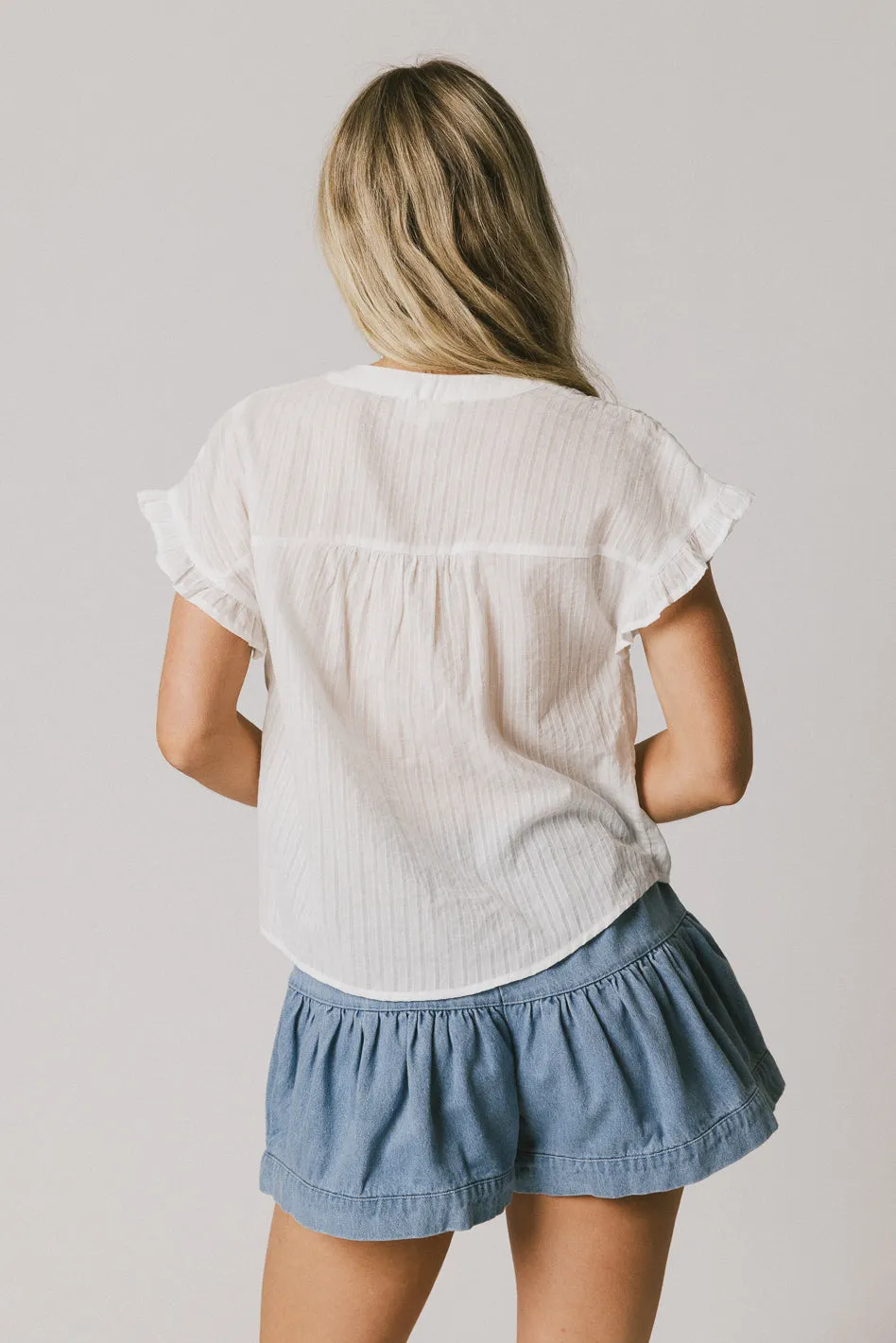 Kaytee Striped Top in White - FINAL SALE sold by bohme product image thumbnail 3