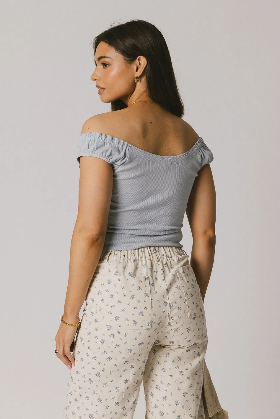 Ace Ribbed Top in Powder Blue - FINAL SALE sold by bohme product image thumbnail 3