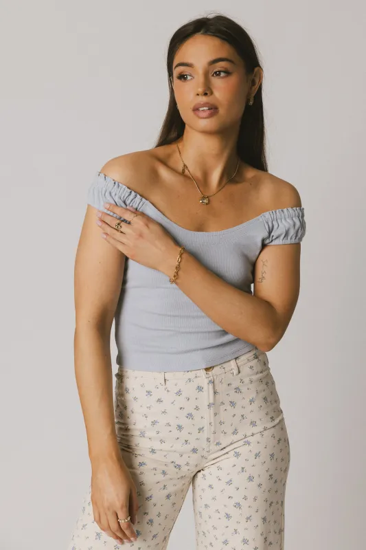 Ace Ribbed Top in Powder Blue - FINAL SALE sold by bohme