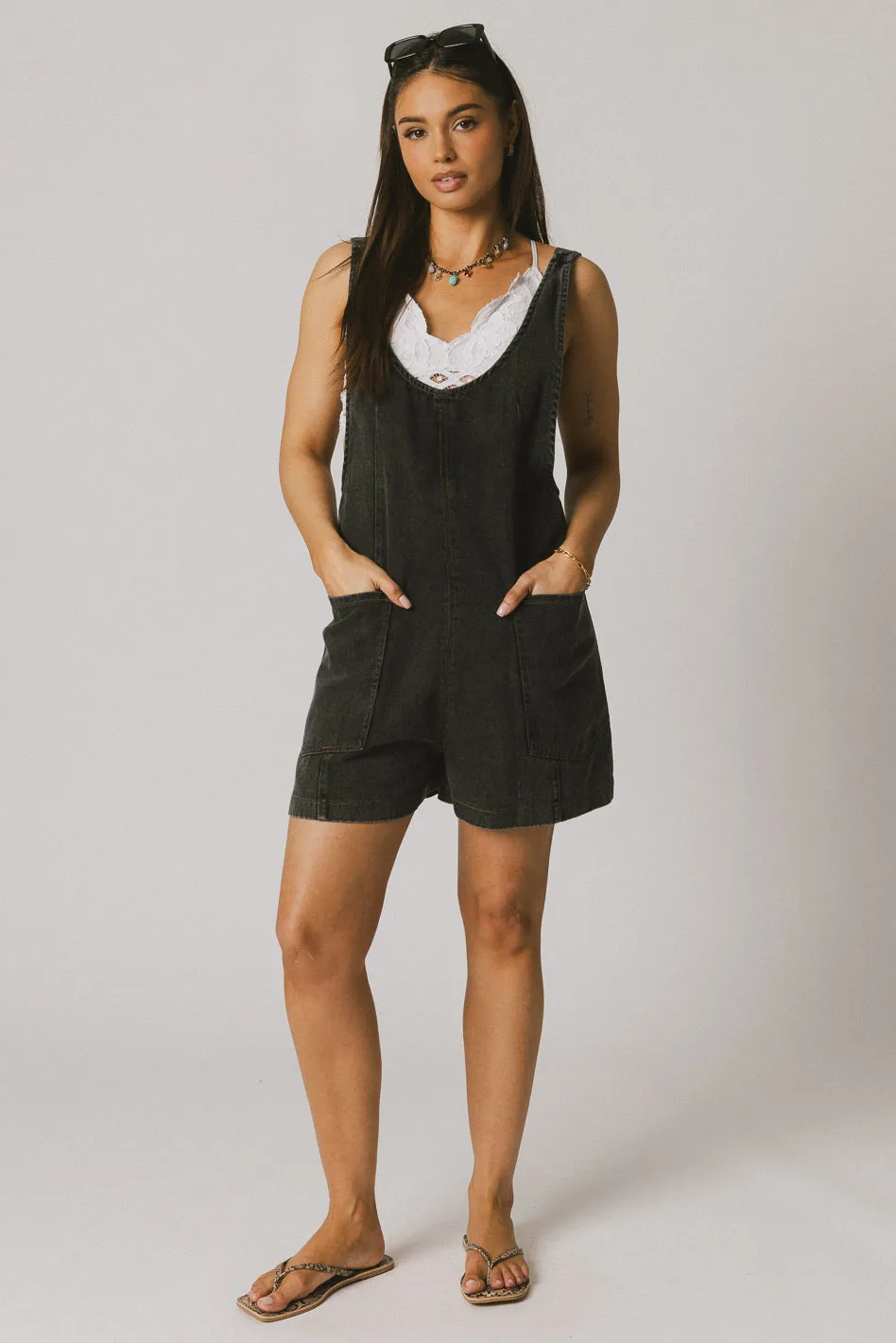 Scottie Denim Overalls in Black - FINAL SALE sold by bohme product image thumbnail 2