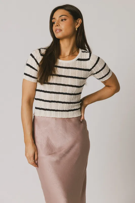 Meggie Striped Sweater in Navy sold by bohme