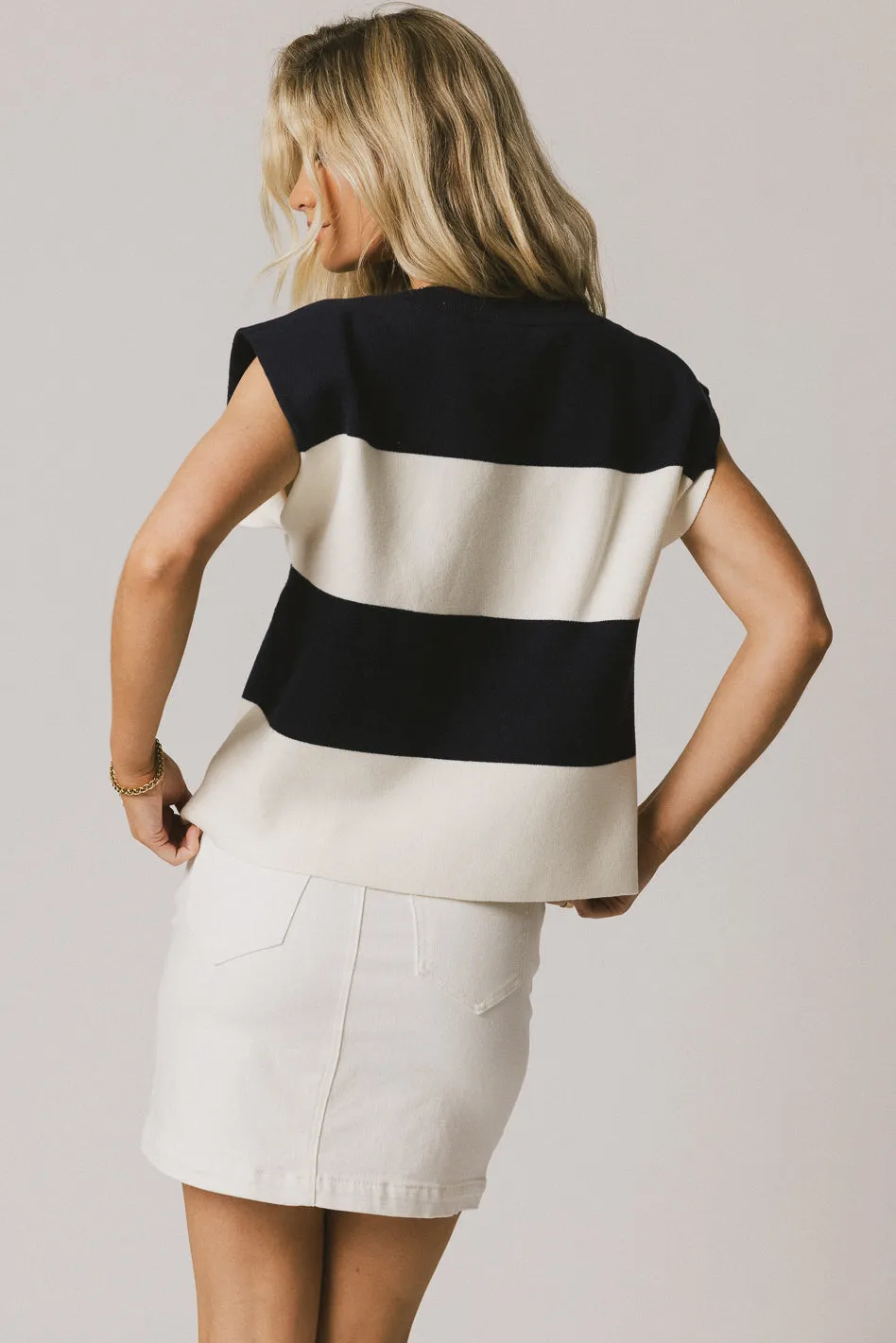 Camilla Striped Sweater in Navy - FINAL SALE sold by bohme product image thumbnail 2