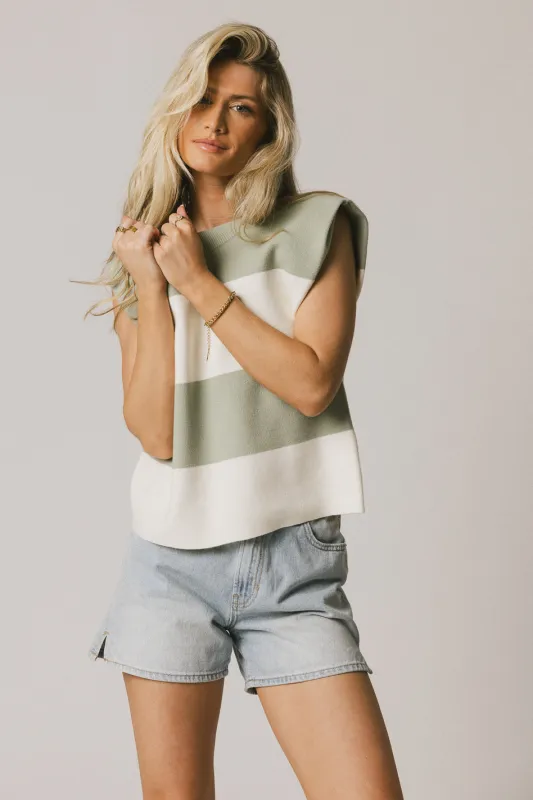 Camilla Striped Sweater in Sage - FINAL SALE sold by bohme