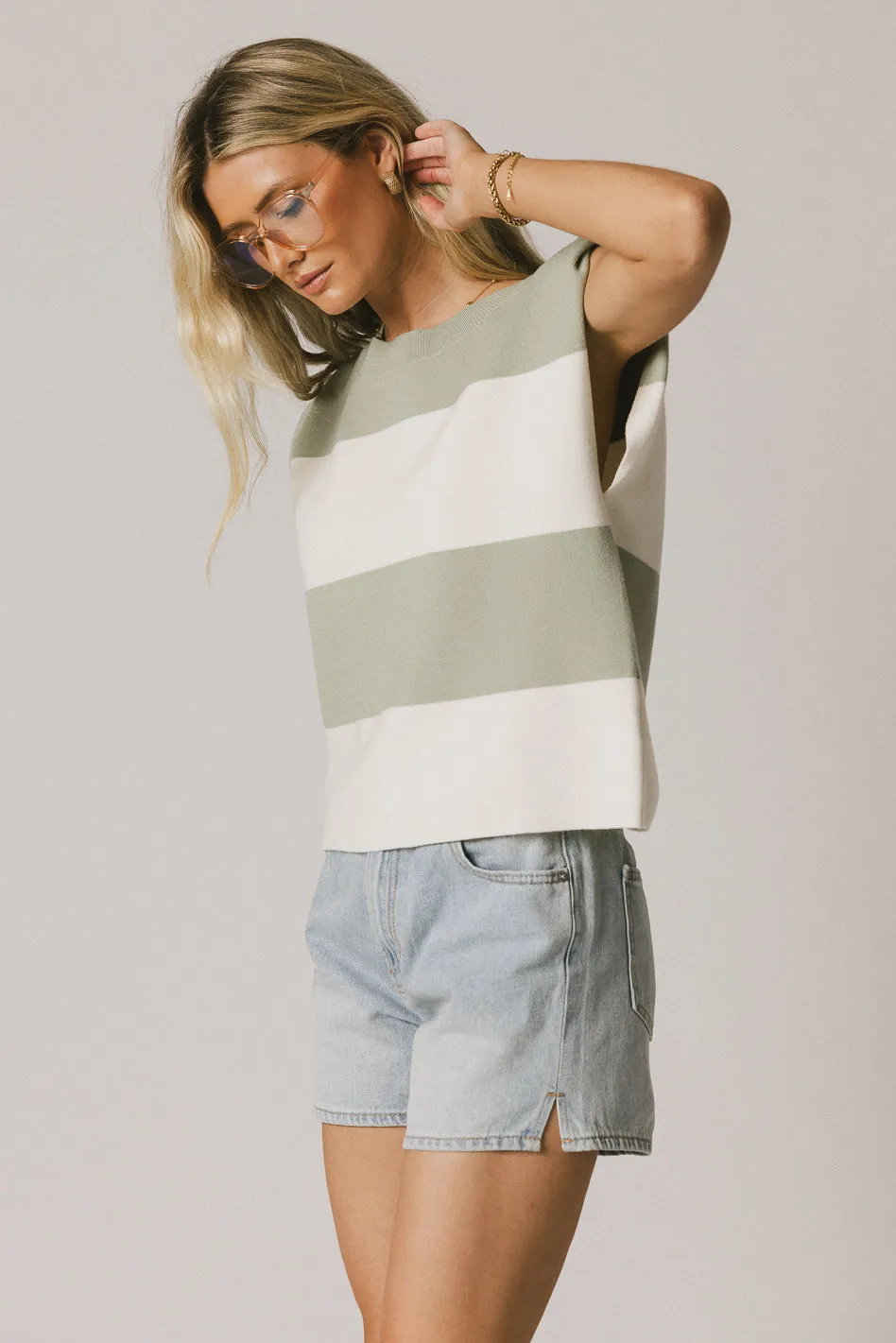 Camilla Striped Sweater in Sage - FINAL SALE sold by bohme product image thumbnail 4