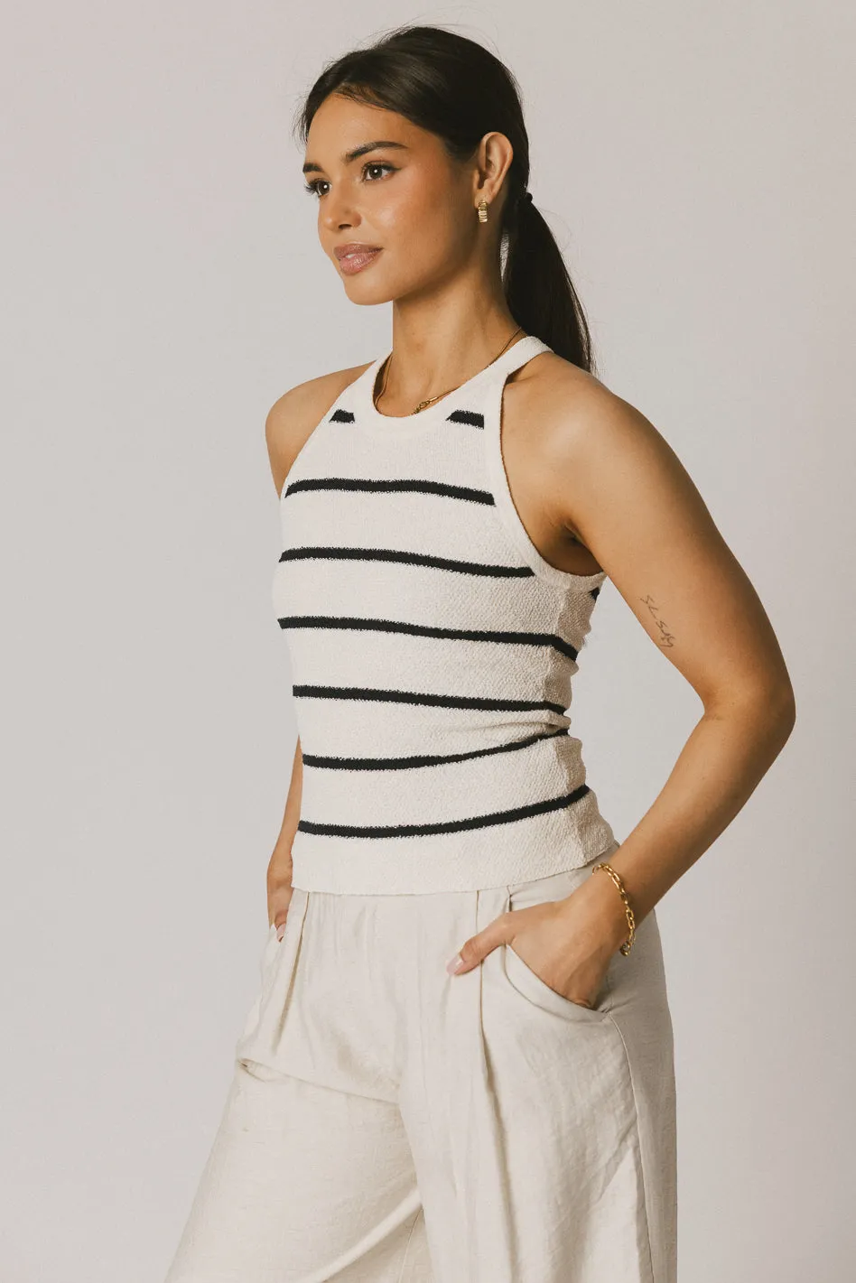 Kamari Striped Tank Top in Navy - FINAL SALE sold by bohme product image thumbnail 2