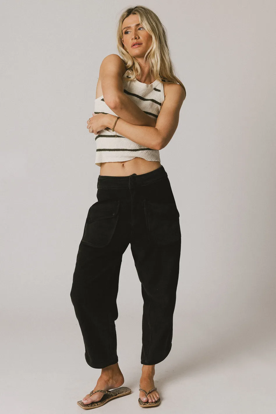 Kamari Striped Tank Top in Olive - FINAL SALE sold by bohme product image thumbnail 5