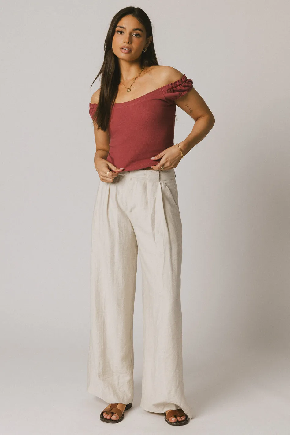 Ace Ribbed Top in Berry - FINAL SALE sold by bohme product image thumbnail 3