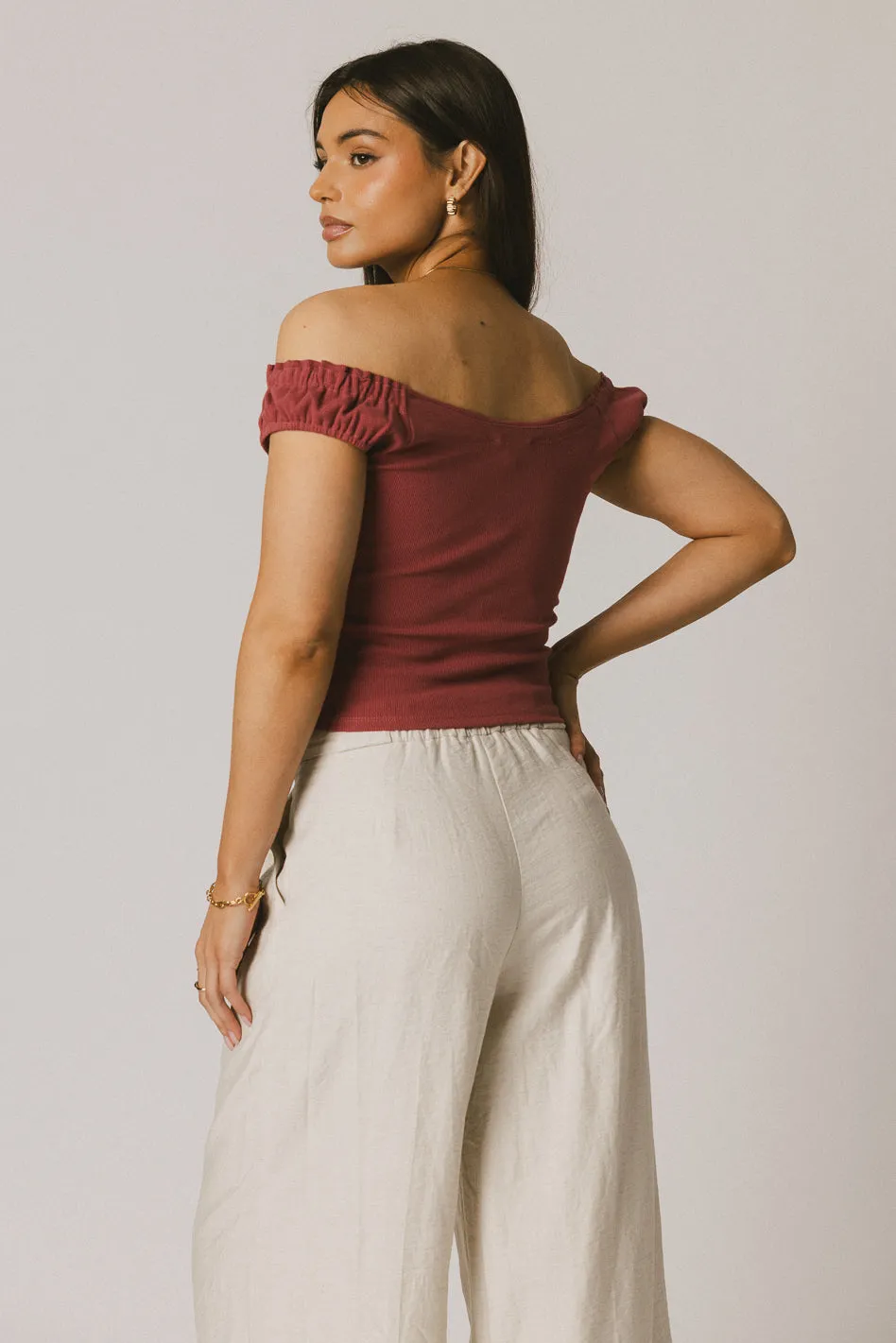 Ace Ribbed Top in Berry - FINAL SALE sold by bohme product image thumbnail 5