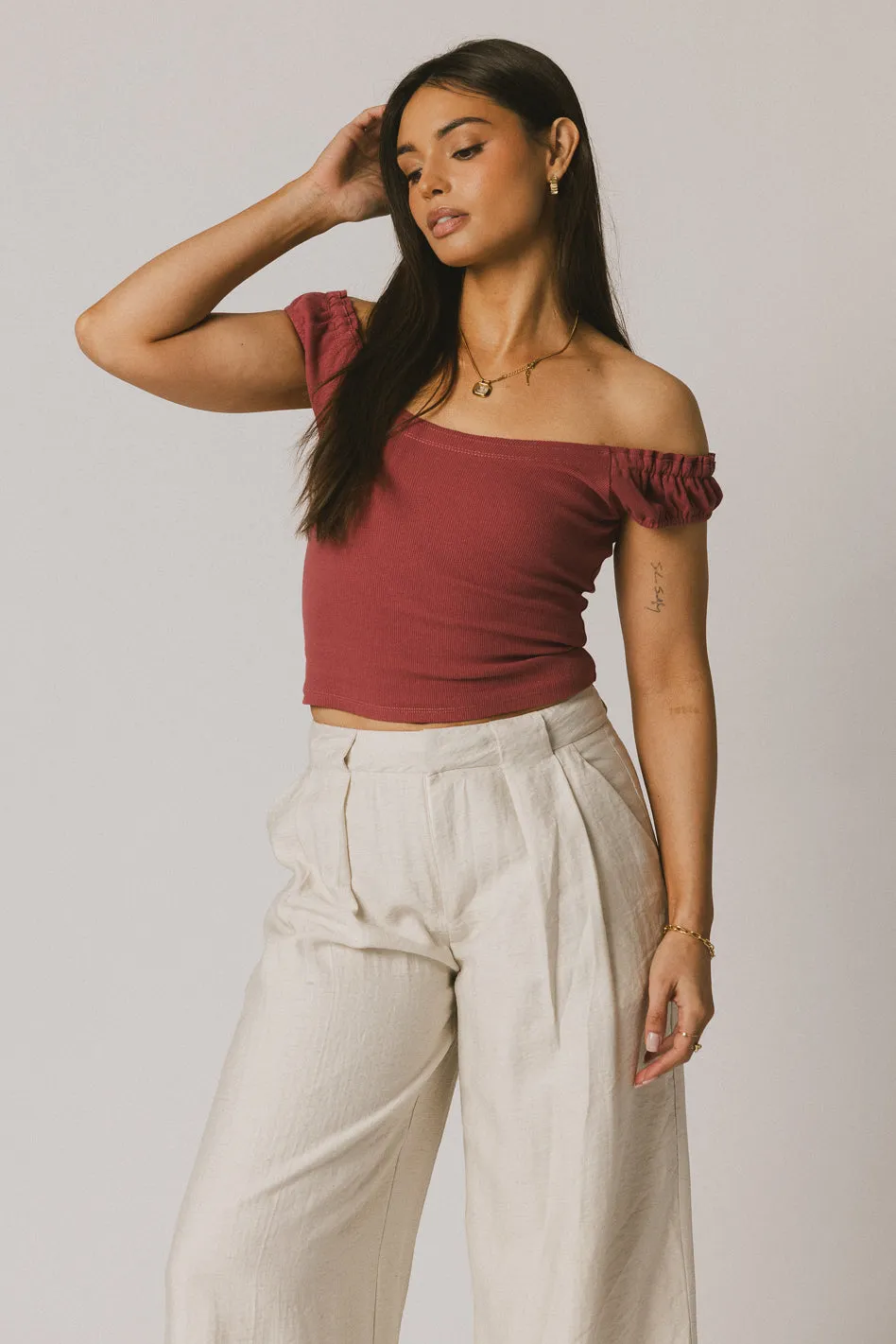Ace Ribbed Top in Berry - FINAL SALE sold by bohme product image thumbnail 4