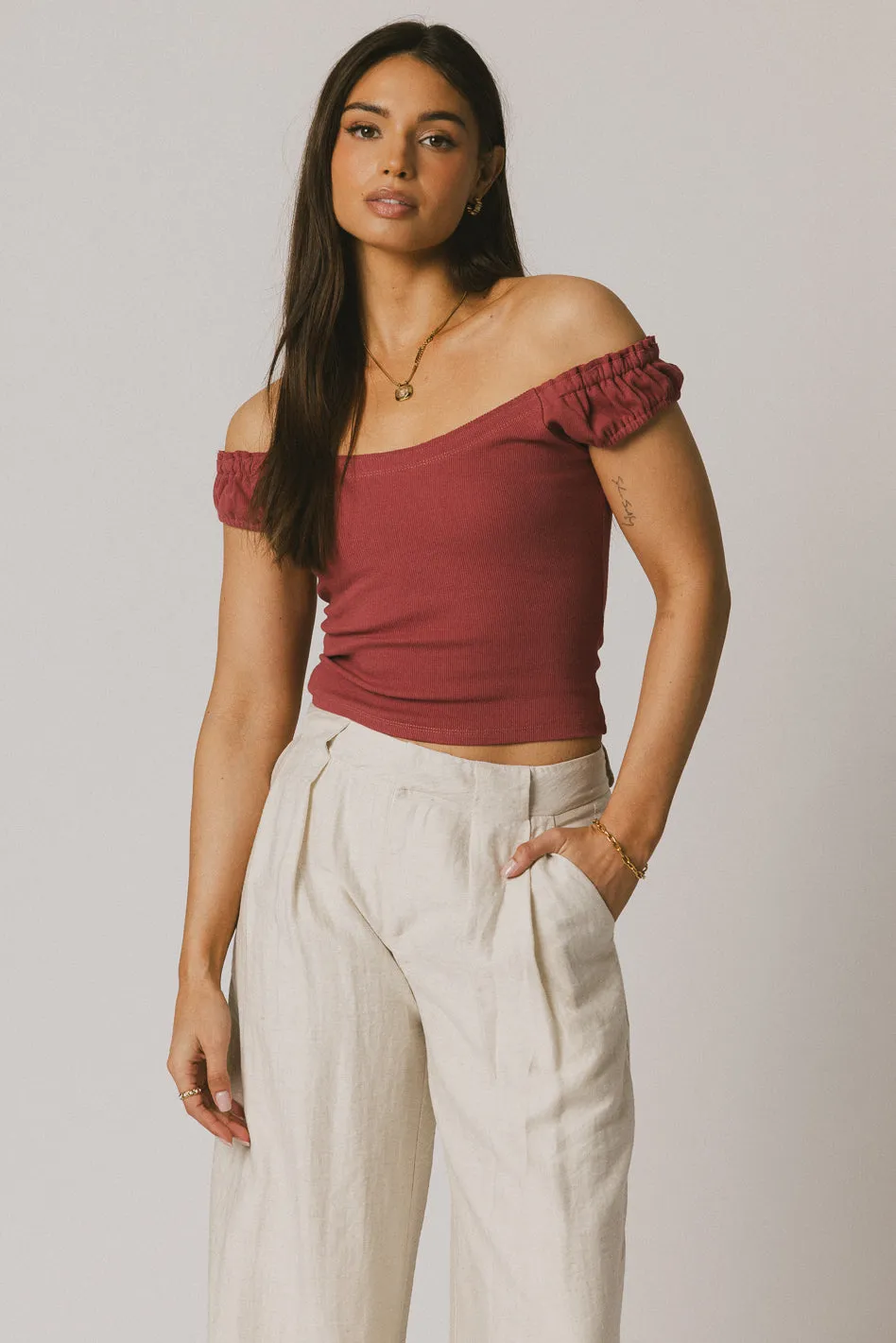 Ace Ribbed Top in Berry - FINAL SALE sold by bohme product image thumbnail 2
