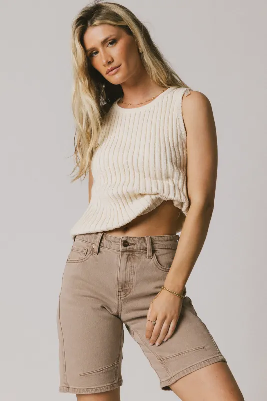 Riley Ribbed Top in Cream - FINAL SALE sold by bohme