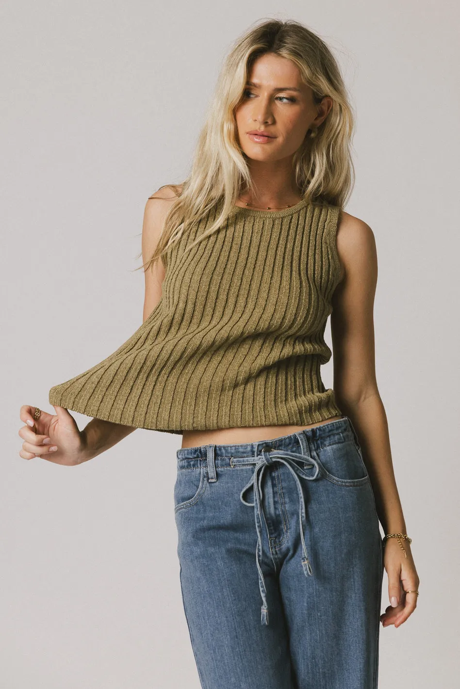 Riley Ribbed Top in Olive - FINAL SALE sold by bohme product image thumbnail 5