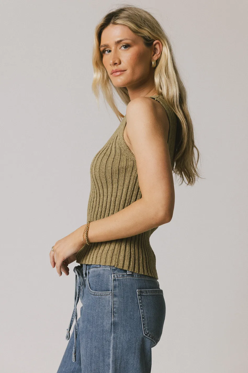 Riley Ribbed Top in Olive - FINAL SALE sold by bohme product image thumbnail 4