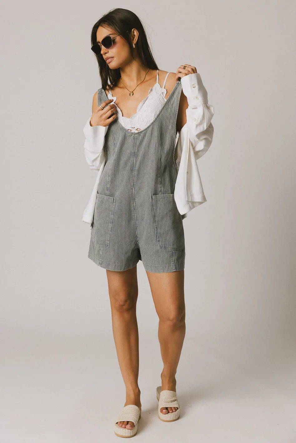 Scottie Denim Overalls in Striped Denim - FINAL SALE sold by bohme product image thumbnail 2
