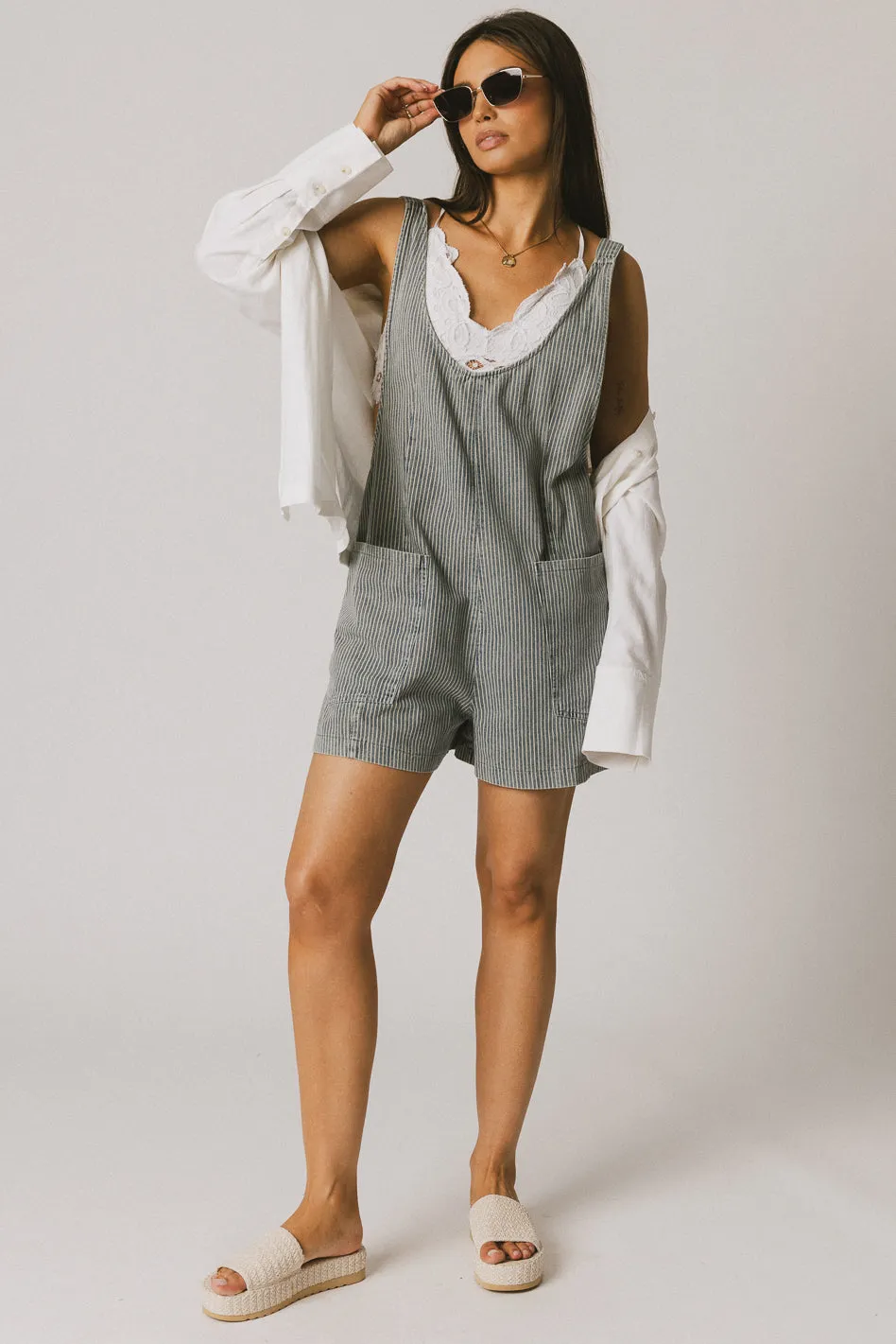 Scottie Denim Overalls in Striped Denim - FINAL SALE sold by bohme product image thumbnail 3