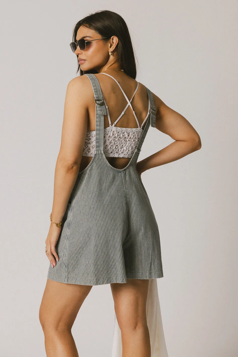 Scottie Denim Overalls in Striped Denim - FINAL SALE sold by bohme product image thumbnail 4