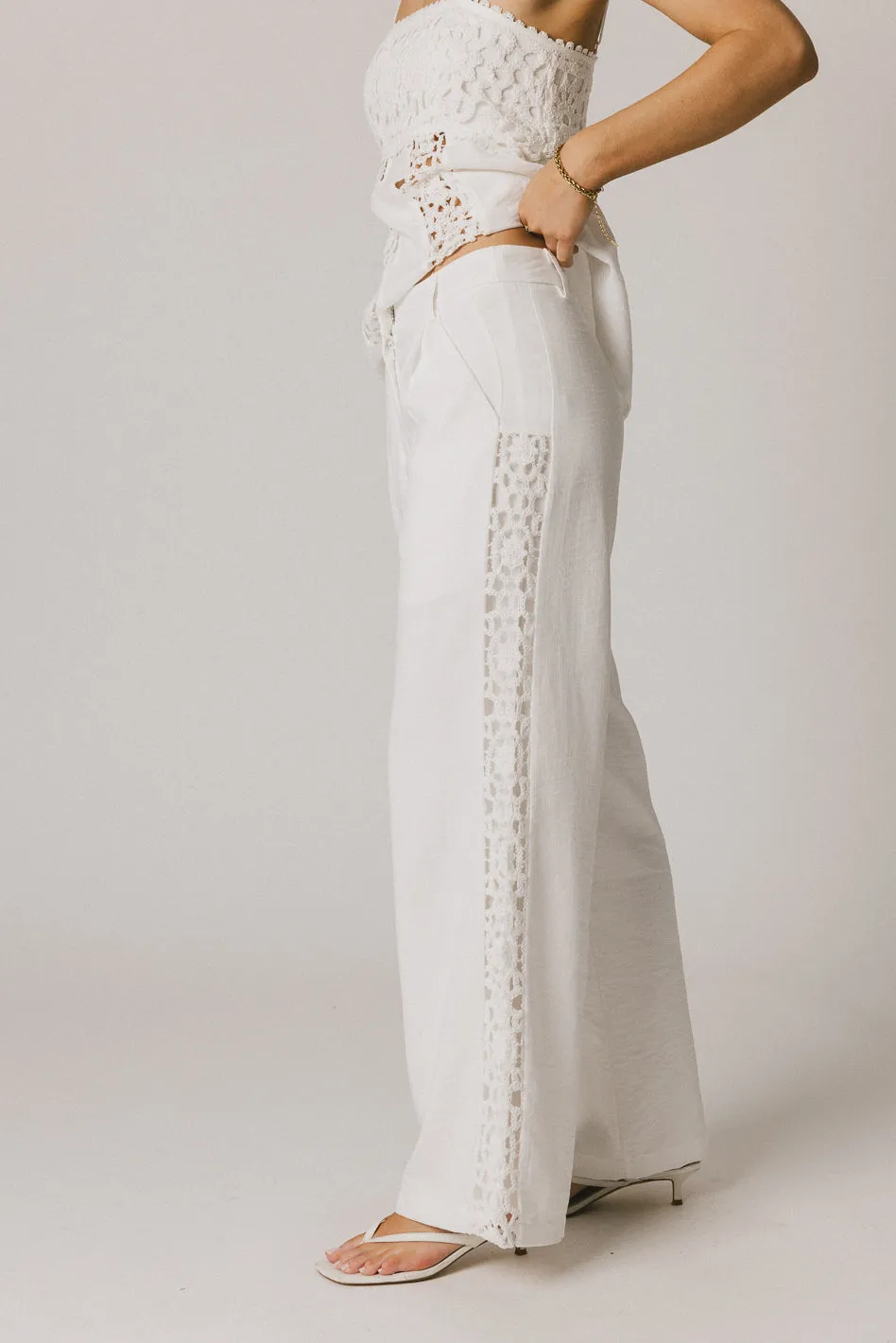 Karie Crochet Pants in White - FINAL SALE sold by bohme product image thumbnail 4