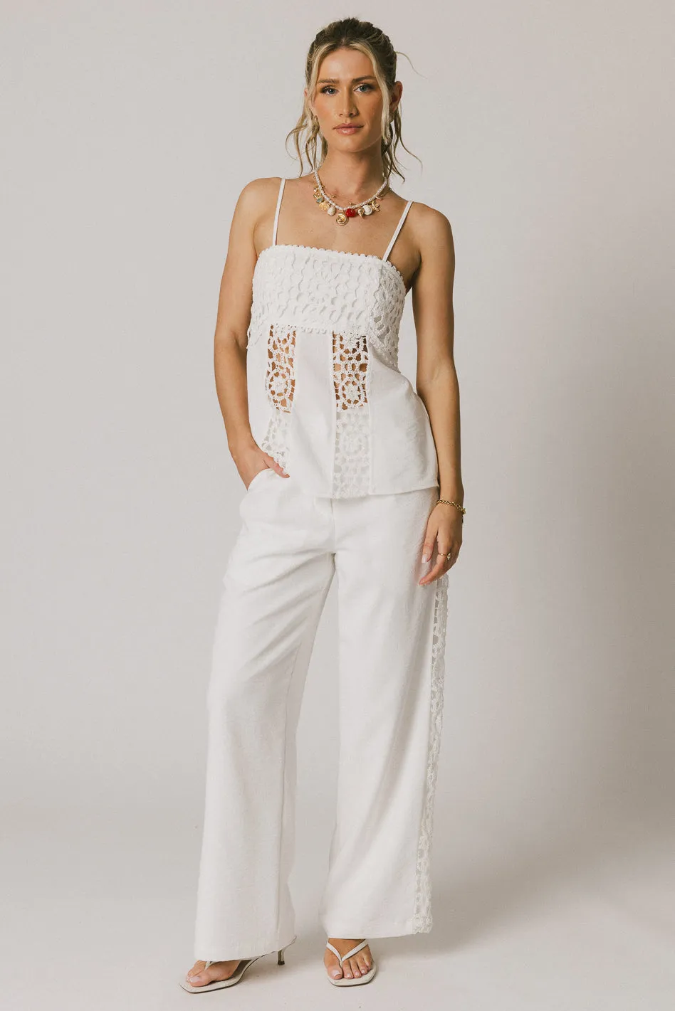 Karie Crochet Pants in White - FINAL SALE sold by bohme product image thumbnail 3