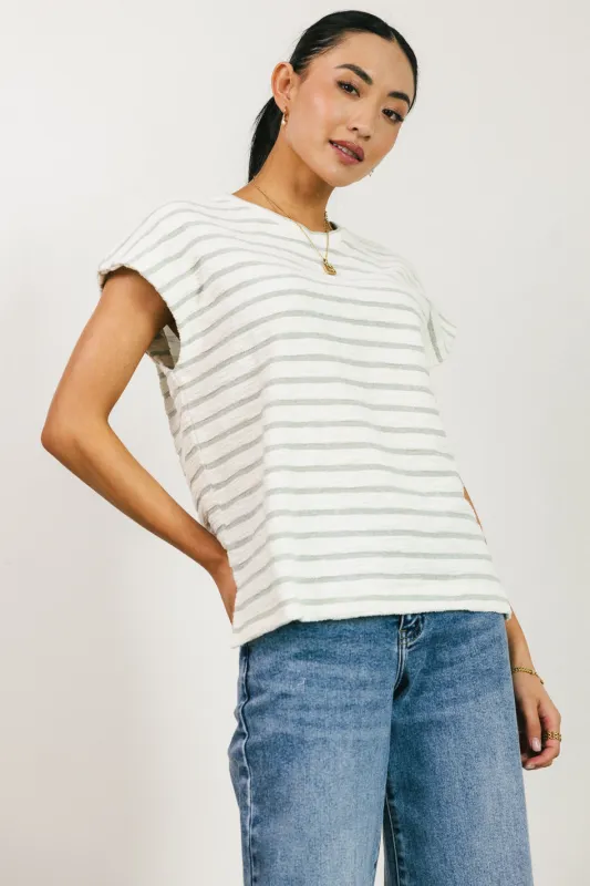 Jessie Striped Top in Sage - FINAL SALE sold by bohme