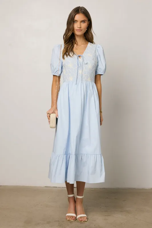Jozette Floral Midi Dress in Blue - FINAL SALE sold by bohme