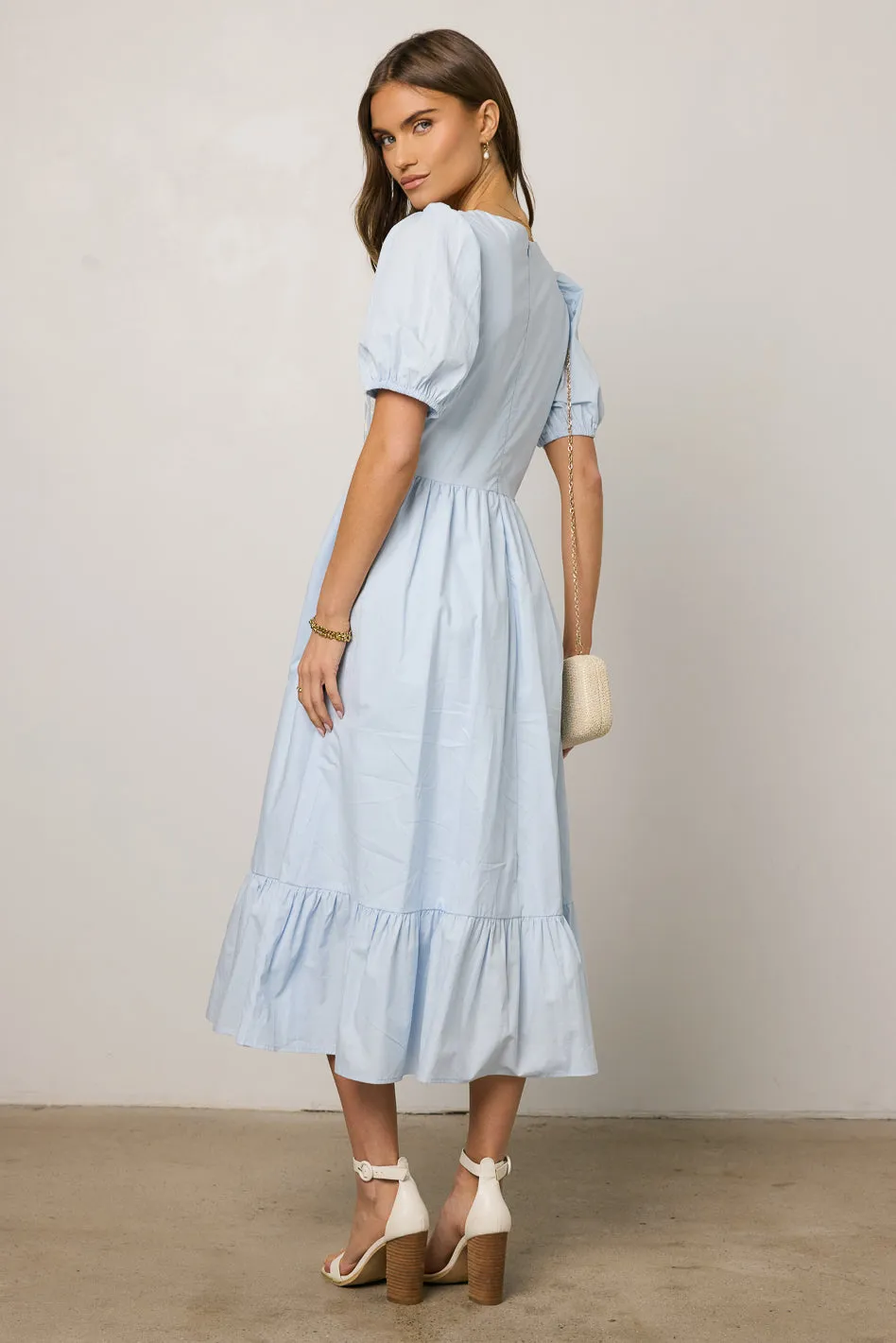 Jozette Floral Midi Dress in Blue - FINAL SALE sold by bohme product image thumbnail 2