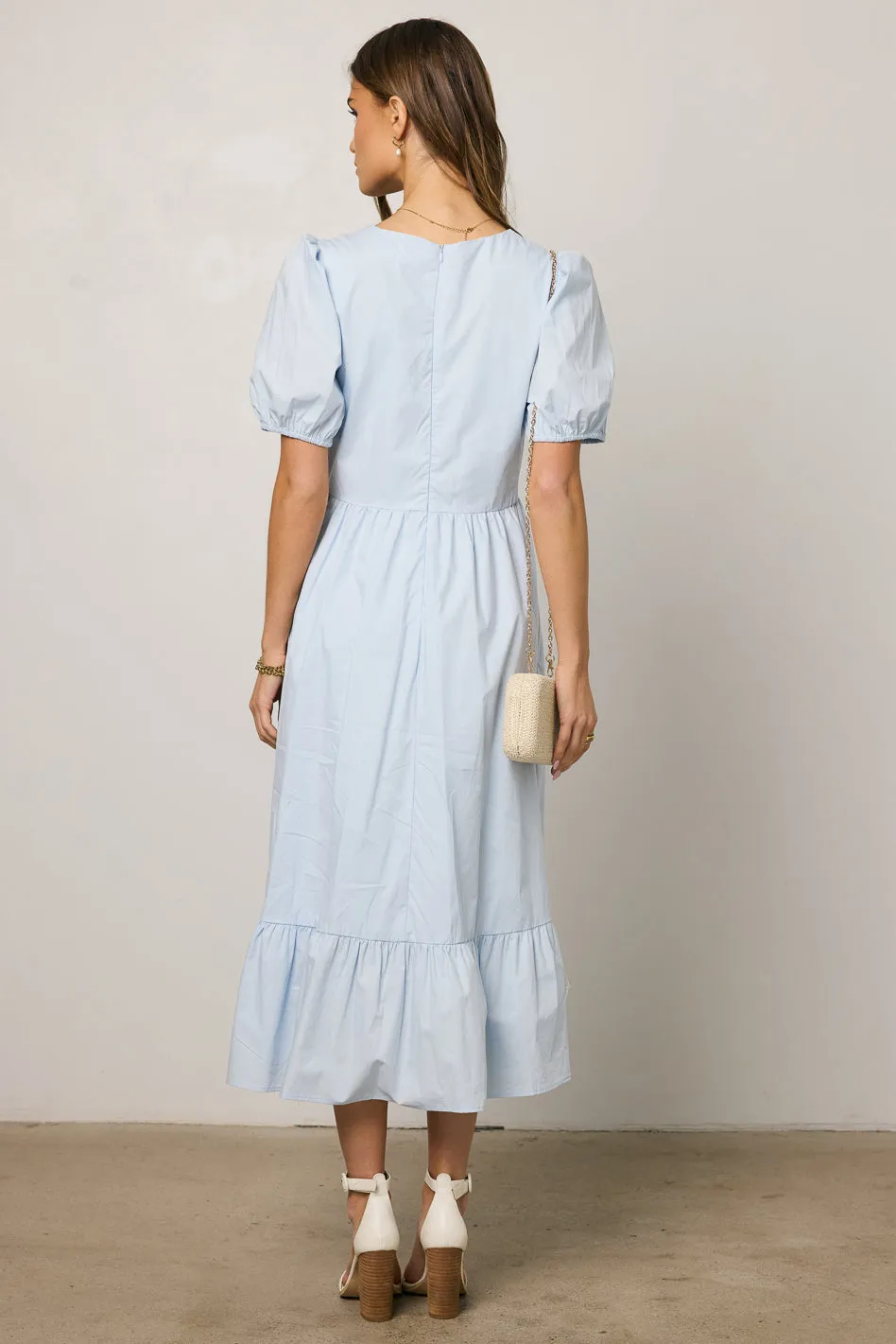 Jozette Floral Midi Dress in Blue - FINAL SALE sold by bohme product image thumbnail 5