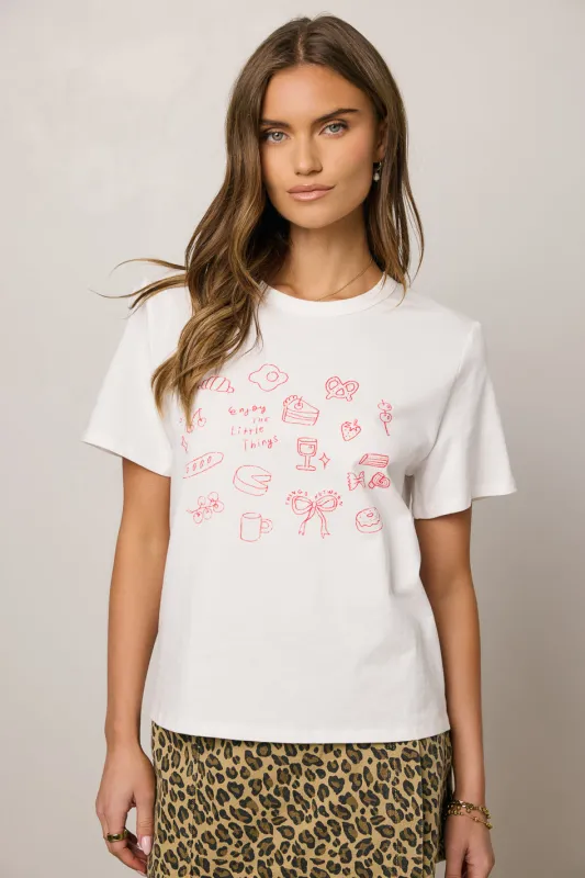 Bella Mia Graphic Tee in Red sold by bohme