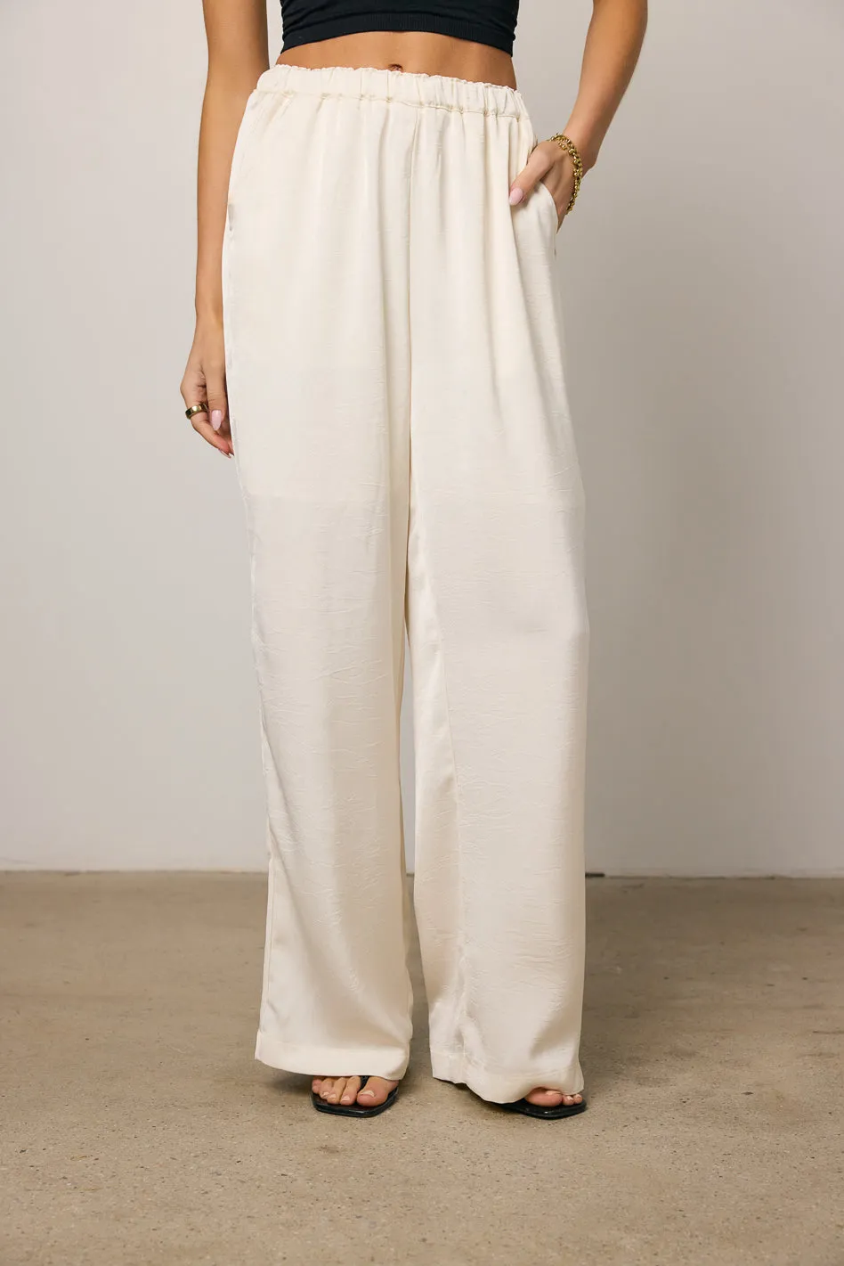 Maya Wide Leg Pants in Ecru - FINAL SALE sold by bohme product image thumbnail 2