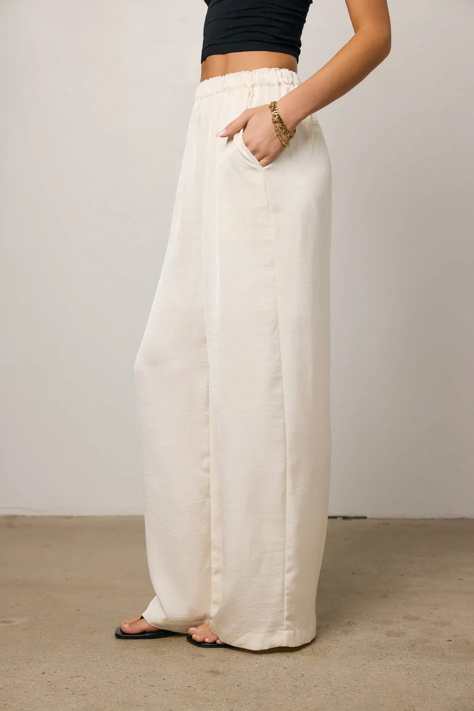 Maya Wide Leg Pants in Ecru - FINAL SALE sold by bohme product image thumbnail 3