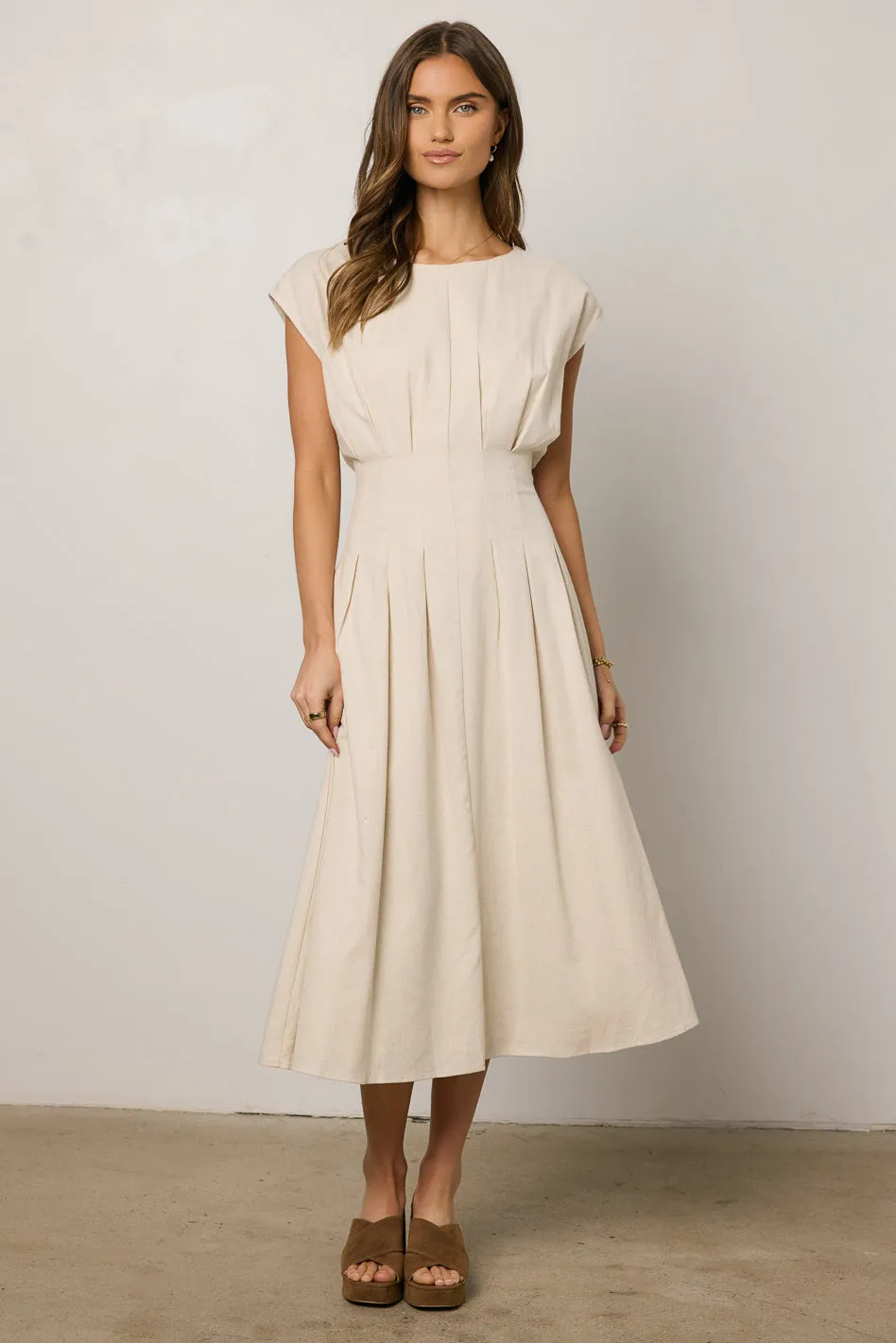 Isla Midi Dress in Oatmeal sold by bohme product image thumbnail 4