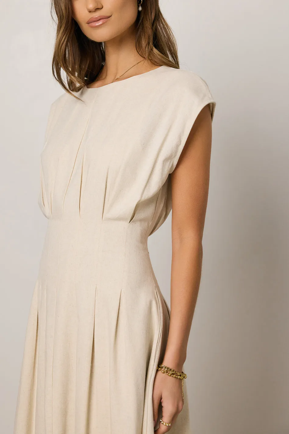 Isla Midi Dress in Oatmeal sold by bohme product image thumbnail 2