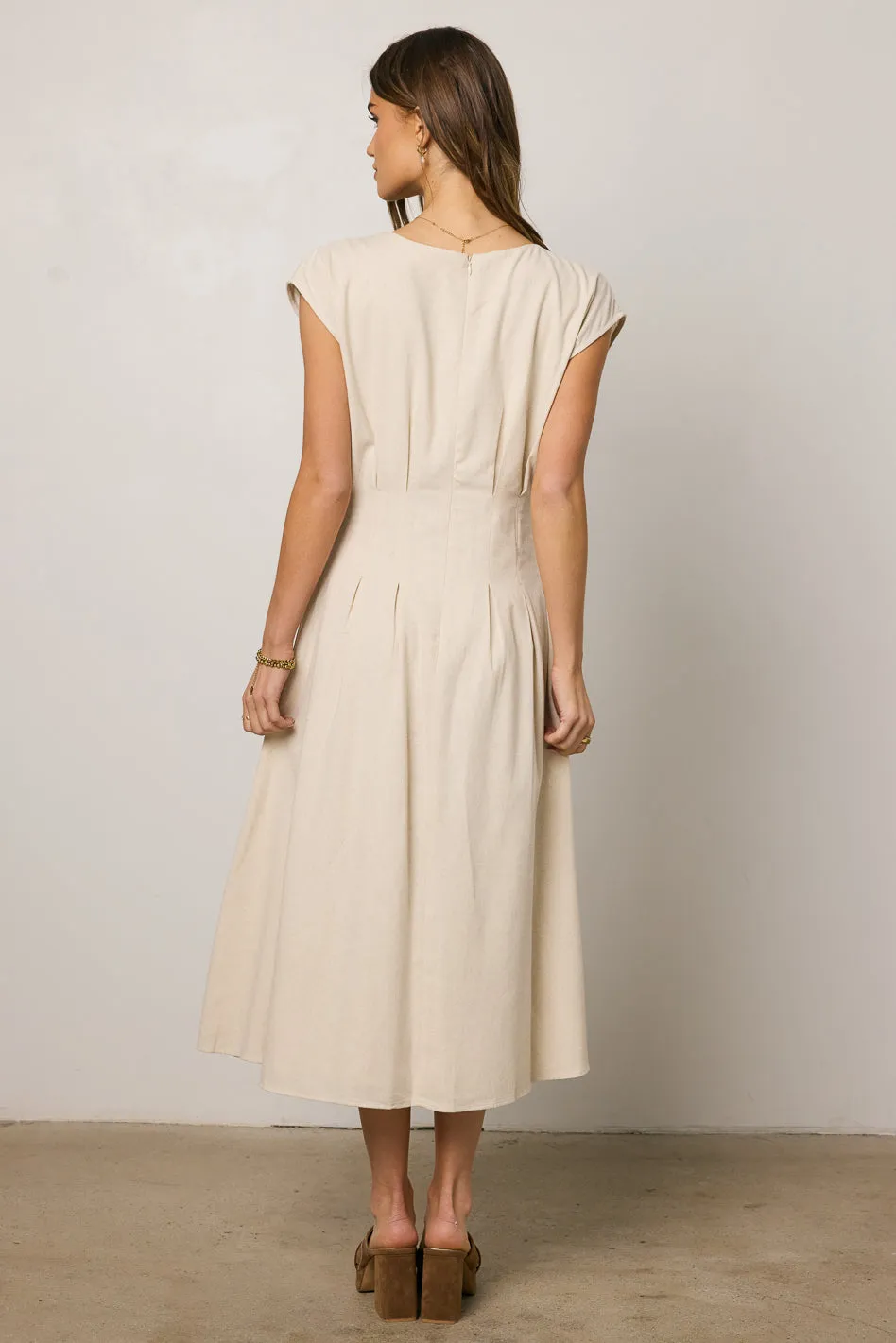 Isla Midi Dress in Oatmeal sold by bohme product image thumbnail 3