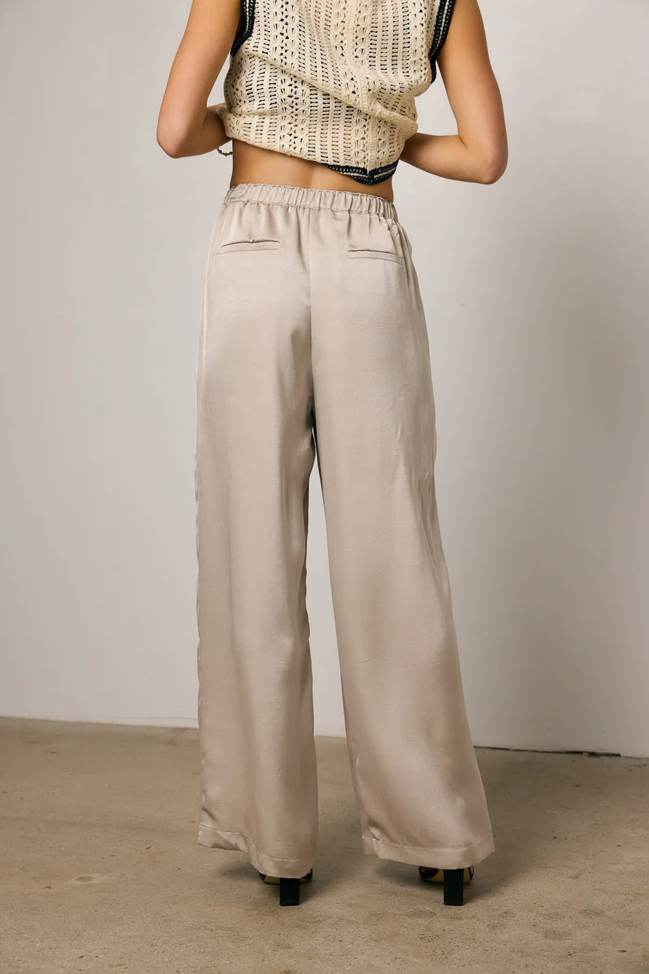 Maya Wide Leg Pants in Taupe - FINAL SALE sold by bohme product image thumbnail 3