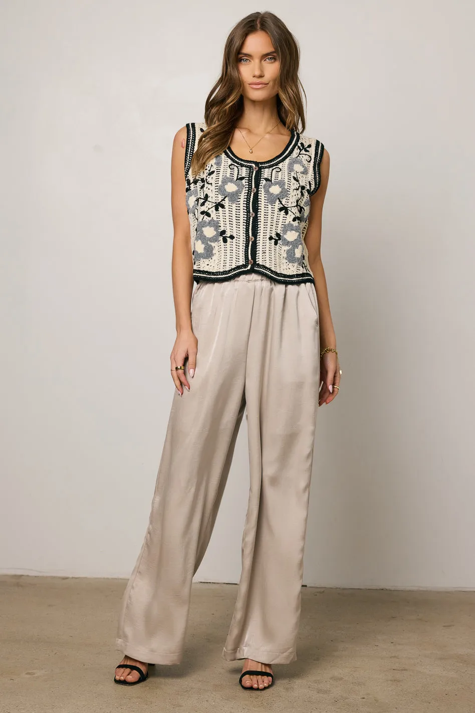 Maya Wide Leg Pants in Taupe - FINAL SALE sold by bohme