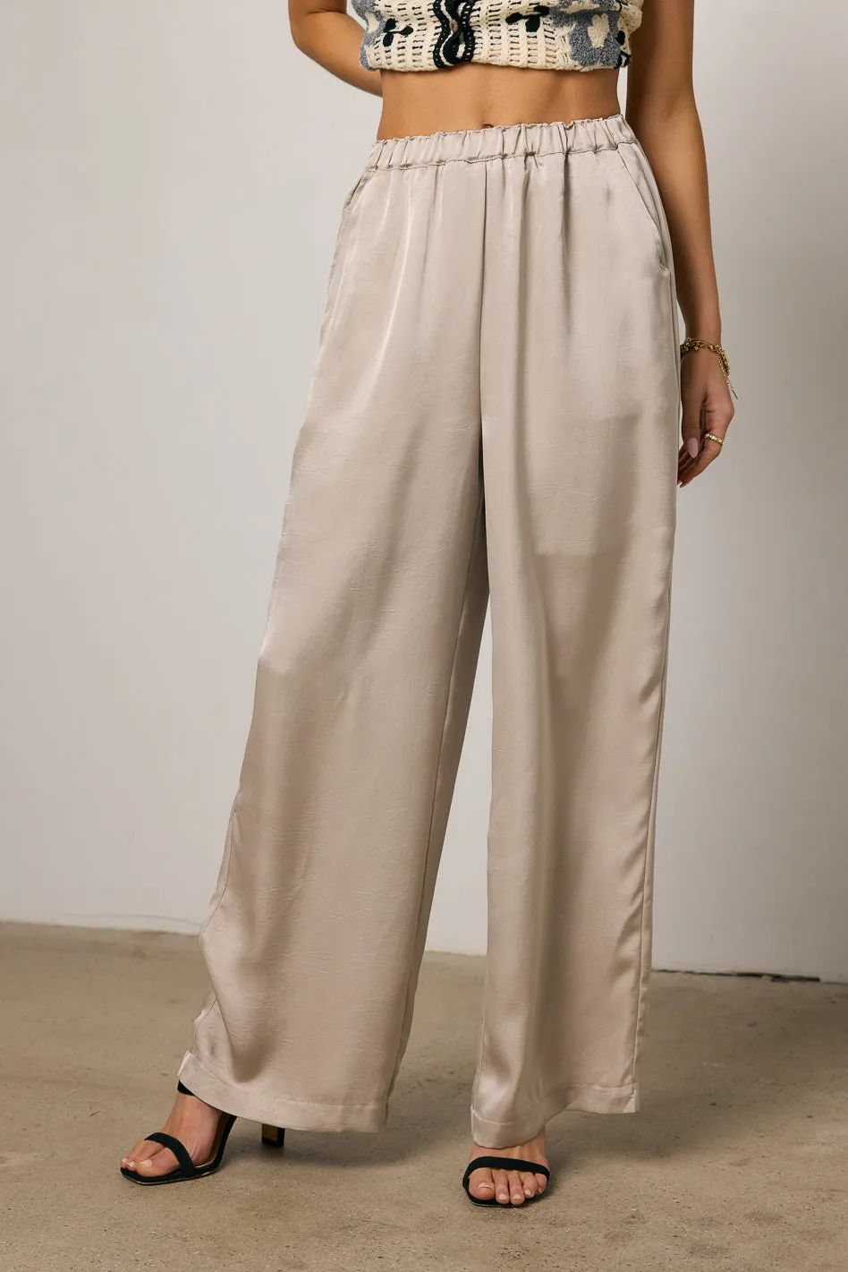 Maya Wide Leg Pants in Taupe - FINAL SALE sold by bohme product image thumbnail 2
