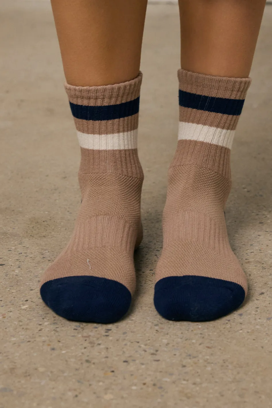 Striped Knit Socks in Mocha sold by bohme product image thumbnail 2