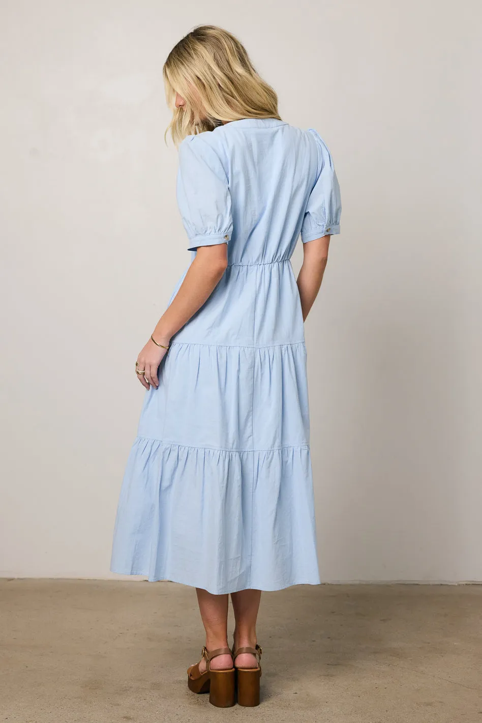 Finey Button Front Maxi Dress in Blue - FINAL SALE sold by bohme product image thumbnail 4