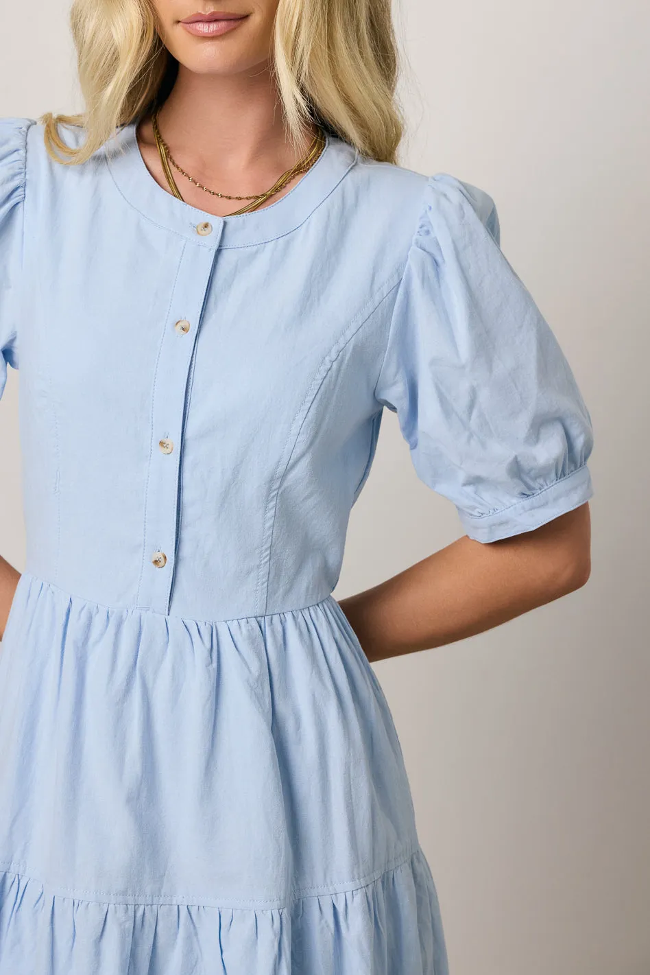 Finey Button Front Maxi Dress in Blue - FINAL SALE sold by bohme product image thumbnail 2