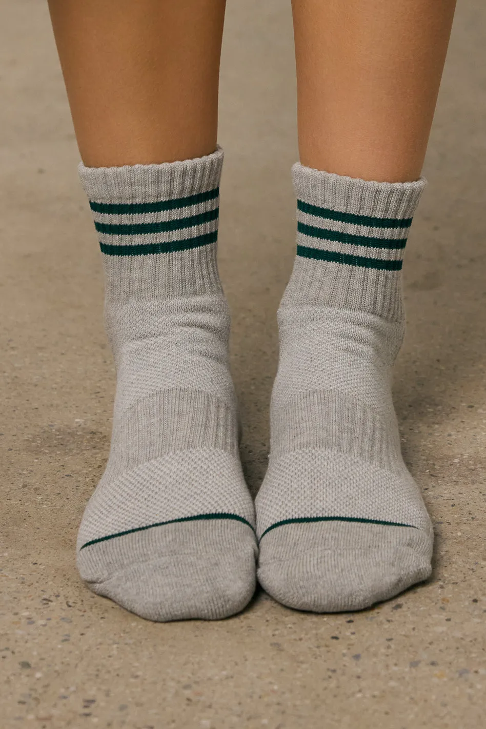 Basic Stripe Crew Sock in Grey sold by bohme product image thumbnail 2