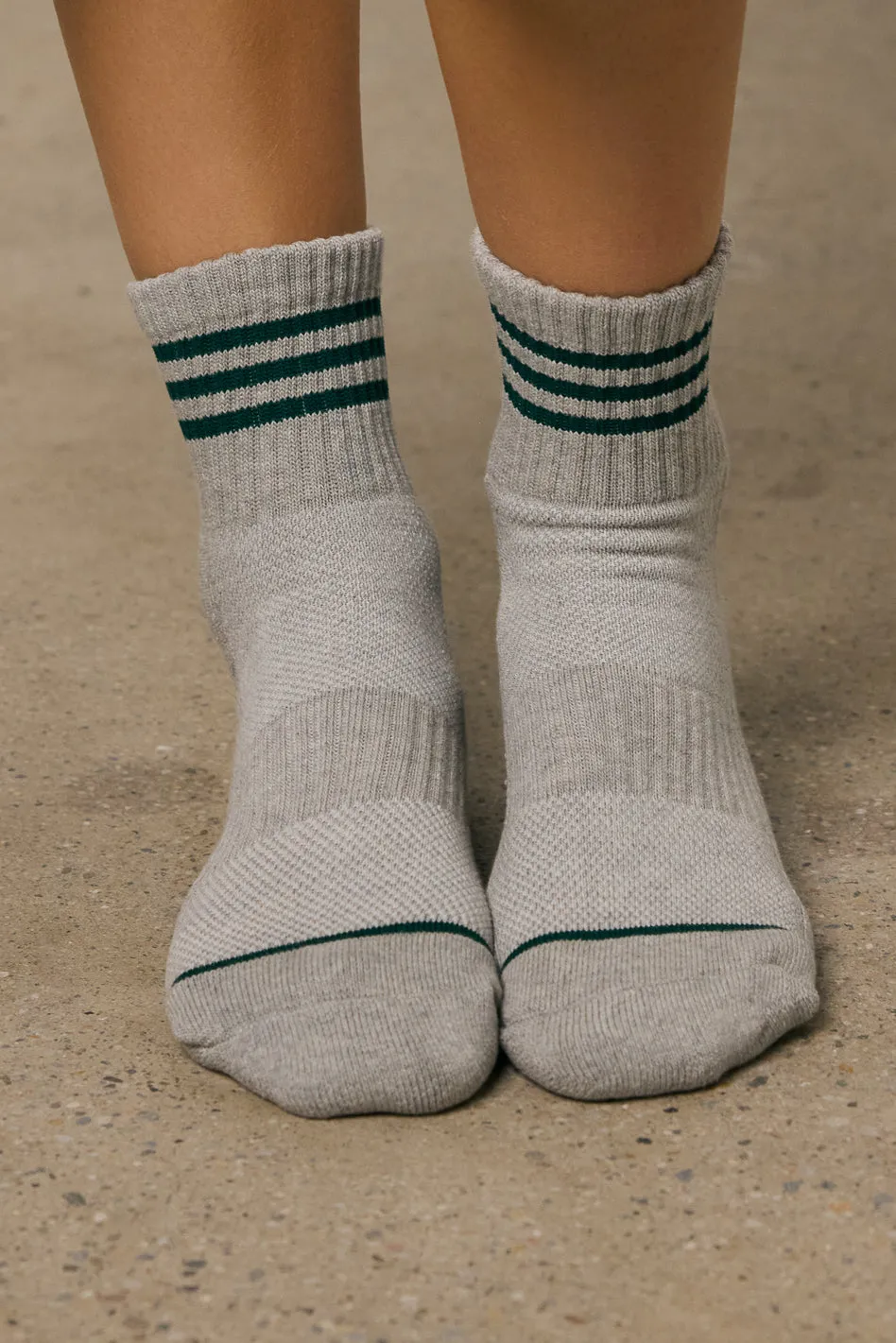 Basic Stripe Crew Sock in Grey sold by bohme product image thumbnail 3