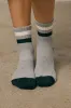 Striped Knit Socks in Grey sold by bohme