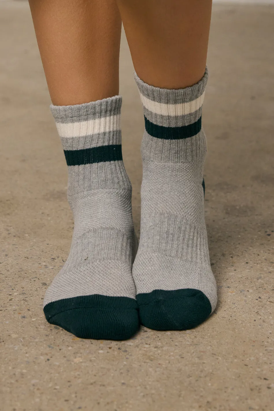Striped Knit Socks in Grey sold by bohme