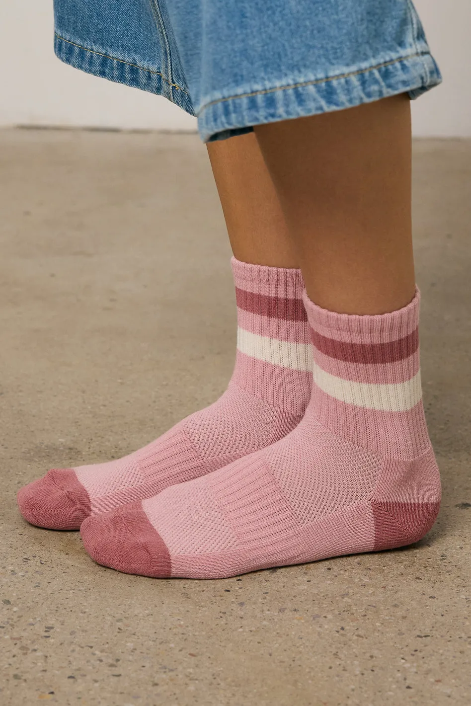 Striped Knit Socks in Blush sold by bohme product image thumbnail 3