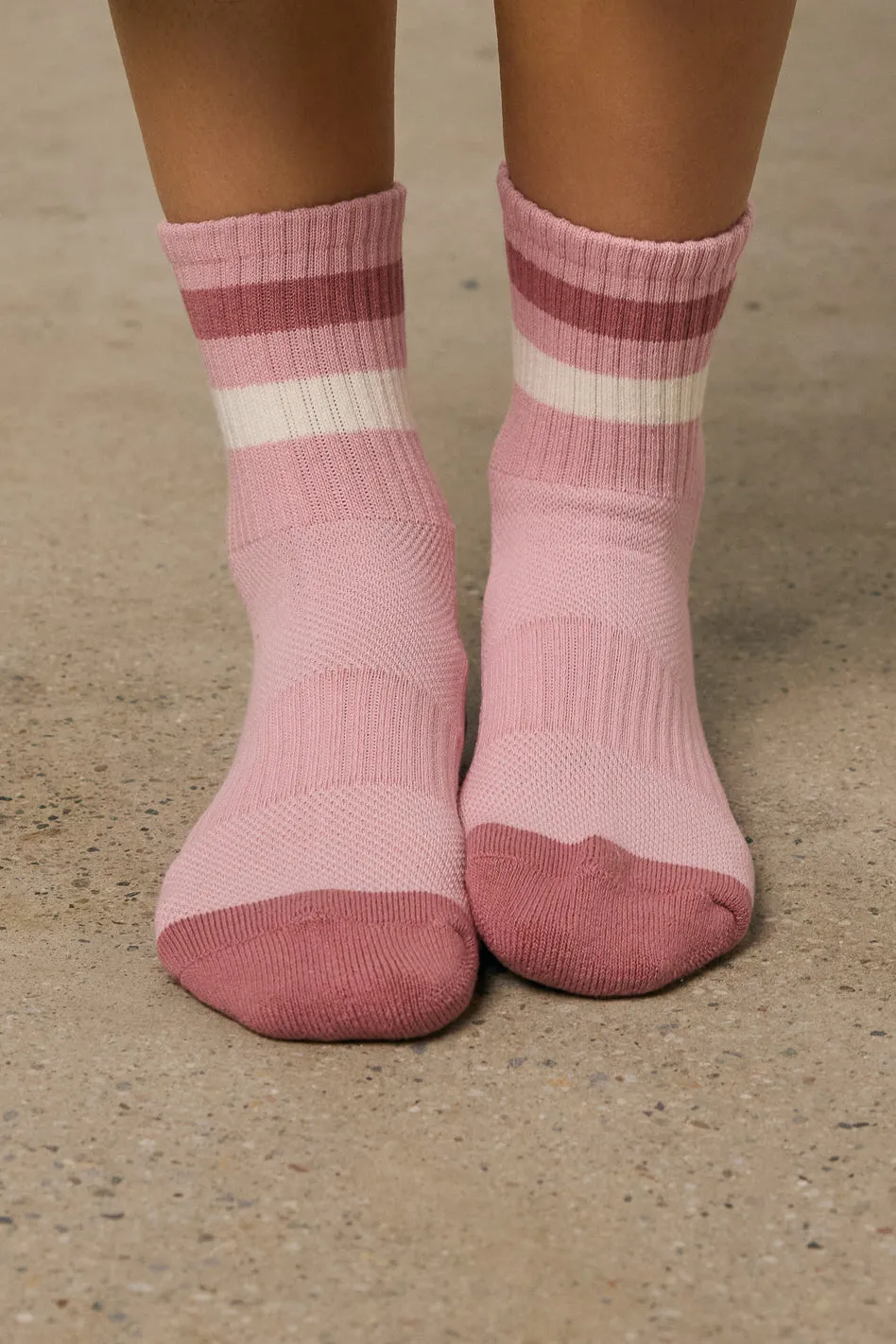 Striped Knit Socks in Blush sold by bohme