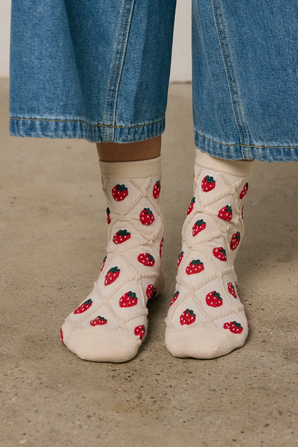 Strawberry Socks in Beige sold by bohme product image thumbnail 3